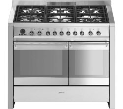 SMEG Opera 100 cm Dual Fuel Range Cooker - Stainless Steel